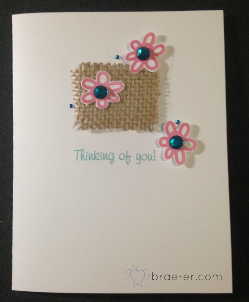 flower and burlap card